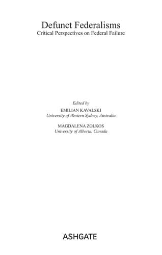 Tapa de Defunct federalisms