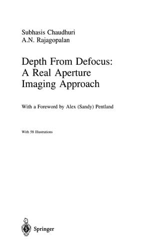 Tapa de Depth From Defocus: A Real Aperture Imaging Approach