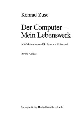 Tapa de Der Computer -- Mein Lebenswerk