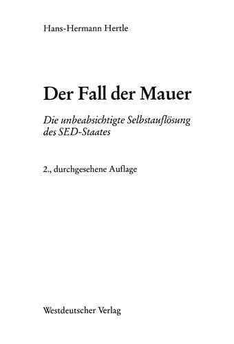 Tapa de Der Fall der Mauer