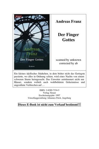 Tapa de Der Finger Gottes