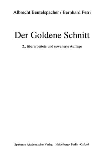 Tapa de Der Goldene Schnitt