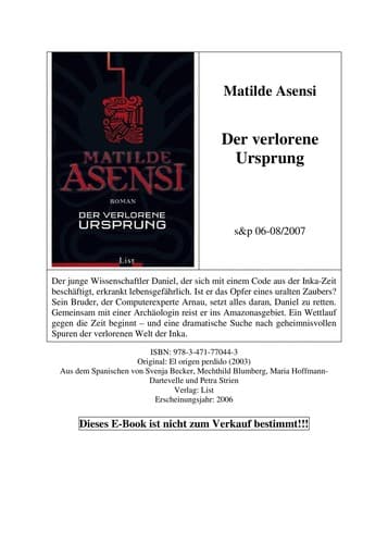 Tapa de Der verlorene Ursprung