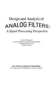 Tapa de Design and analysis of analog filters
