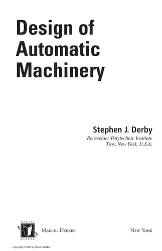 Tapa de Design of automatic machinery