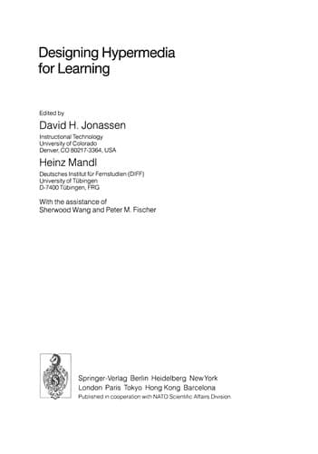 Tapa de Designing Hypermedia for Learning