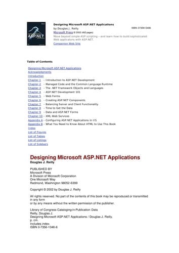 Tapa de Designing Microsoft ASP.NET applications