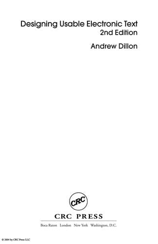 Tapa de Designing usable electronic text