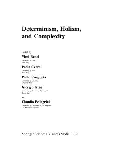 Tapa de Determinism, Holism, and Complexity
