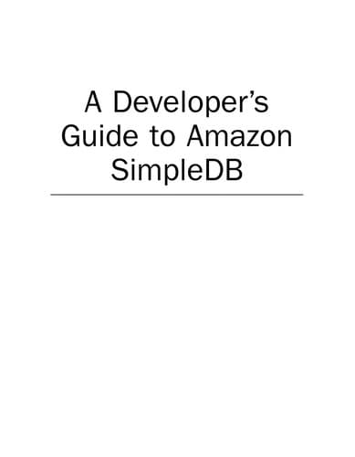 Tapa de Amazon SimpleDB