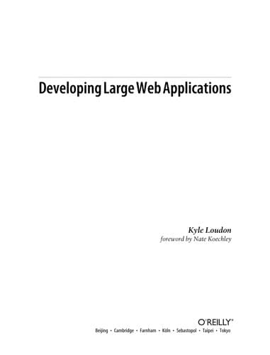 Tapa de Developing large web applications