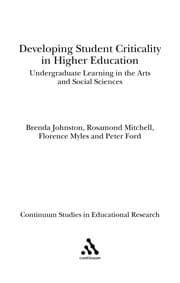 Tapa de Developing student criticality in higher education