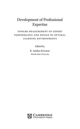 Tapa de Development of professional expertise
