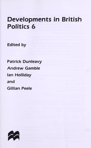 Tapa de Developments in British politics 6
