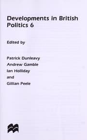 Tapa de Developments in British politics 6