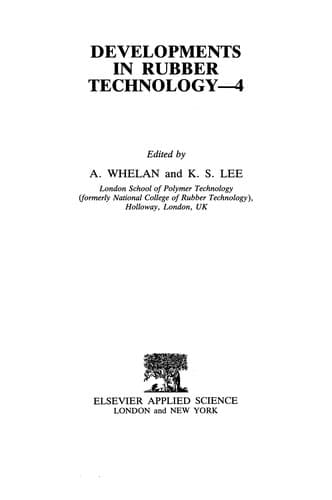 Tapa de Developments in Rubber Technology--4