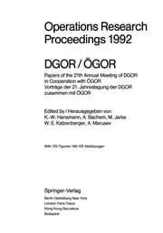 Tapa de Operations Research, Proceedings