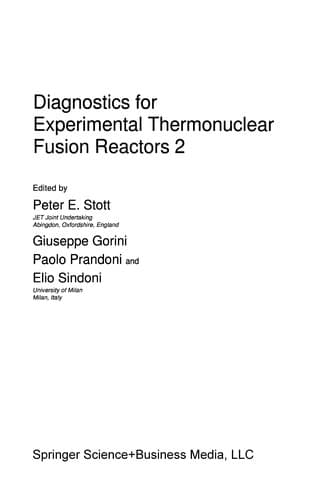Tapa de Diagnostics for Experimental Thermonuclear Fusion Reactors 2