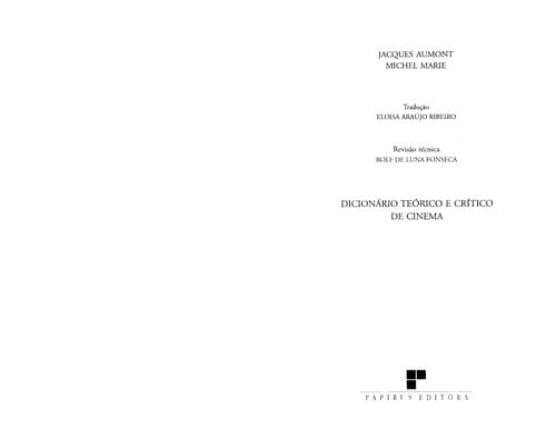 Tapa de Dicionário teórico e crítico de cinema