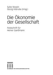 Tapa de Die O konomie der Gesellschaft