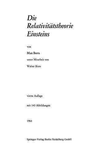 Tapa de Die Relativitätstheorie Einsteins