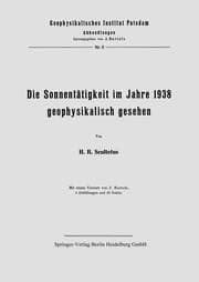 Tapa de Die Sonnentätigkeit im Jahre 1938 geophysikalisch gesehen