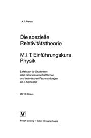Tapa de Die spezielle Relativitätstheorie M.I.T. Einführungskurs Physik