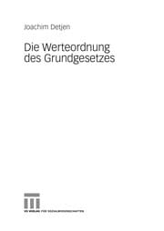 Tapa de Die Werteordnung des Grundgesetzes