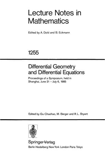 Tapa de Differential Geometry and Differential Equations