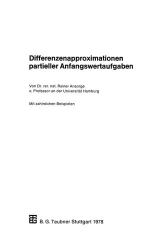 Tapa de Differenzenapproximationen partieller Anfangswertaufgaben