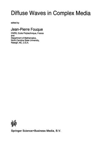 Tapa de Diffuse Waves in Complex Media