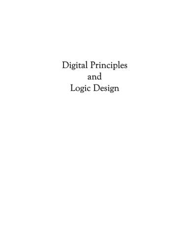 Tapa de Digital principles and logic design
