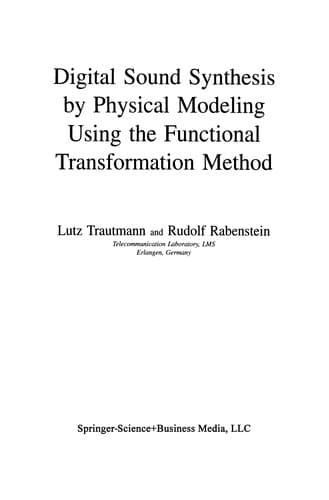 Tapa de Digital Sound Synthesis by Physical Modeling Using the Functional Transformation Method