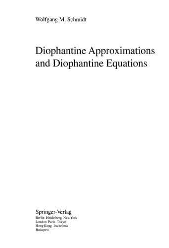 Tapa de Diophantine approximations and diophantine equations
