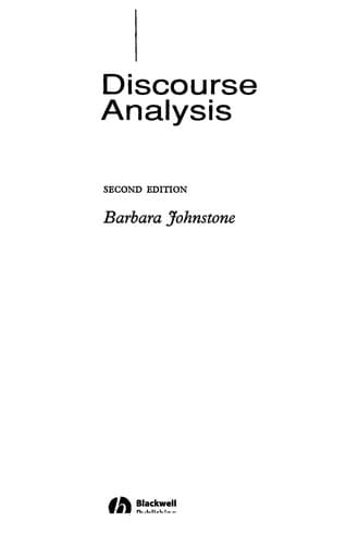 Tapa de Discourse analysis