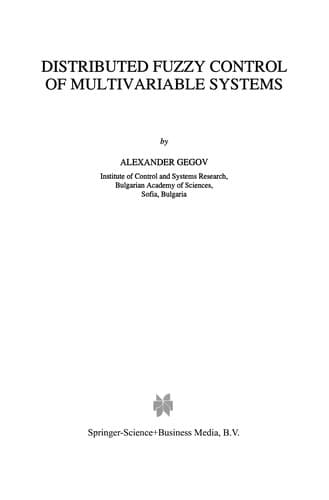 Tapa de Distributed Fuzzy Control of Multivariable Systems