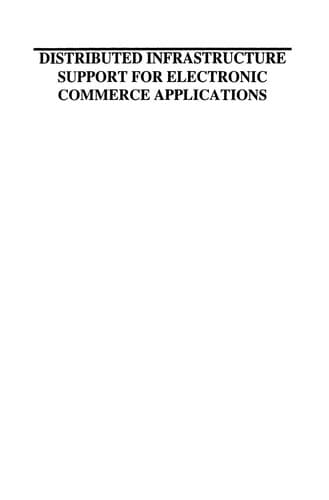 Tapa de Distributed Infrastructure Support for Electronic Commerce Applications