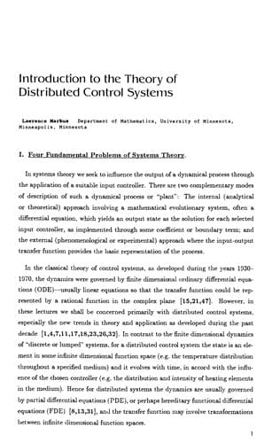 Tapa de Distributed parameter control systems
