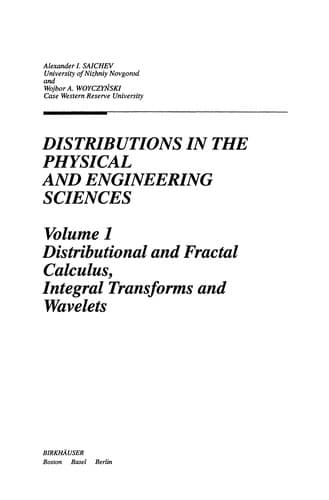 Tapa de Distributions in the Physical and Engineering Sciences