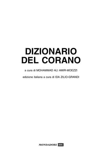 Tapa de Dizionario del Corano