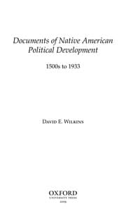 Tapa de Documents of Native American political development