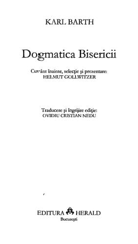 Tapa de Dogmatica Bisericii