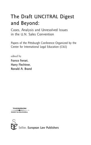 Tapa de The draft UNCITRAL digest and beyond