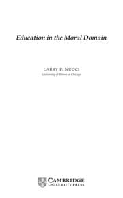 Tapa de Education in the Moral Domain