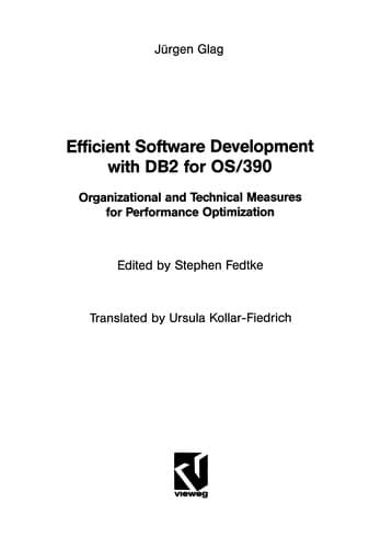 Tapa de Efficient Software Development with DB2 for OS/390