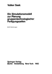 Tapa de Ein Simulationsmodell zur Planung gruppentechnologischer Fertigungszellen