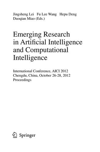 Tapa de Emerging Research in Artificial Intelligence and Computational Intelligence
