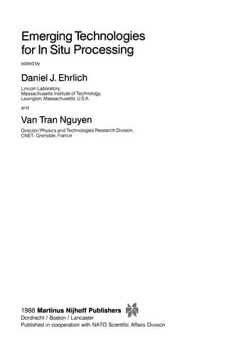 Tapa de Emerging Technologies for In Situ Processing