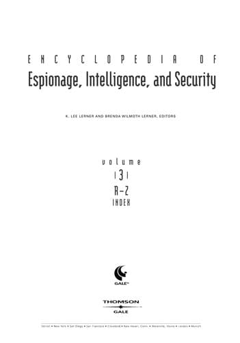 Tapa de Encyclopedia of espionage, intelligence and security