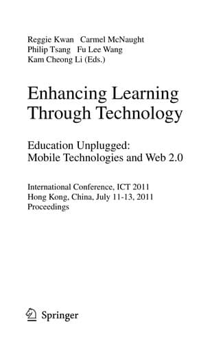 Tapa de Enhancing Learning Through Technology. Education Unplugged: Mobile Technologies and Web 2.0